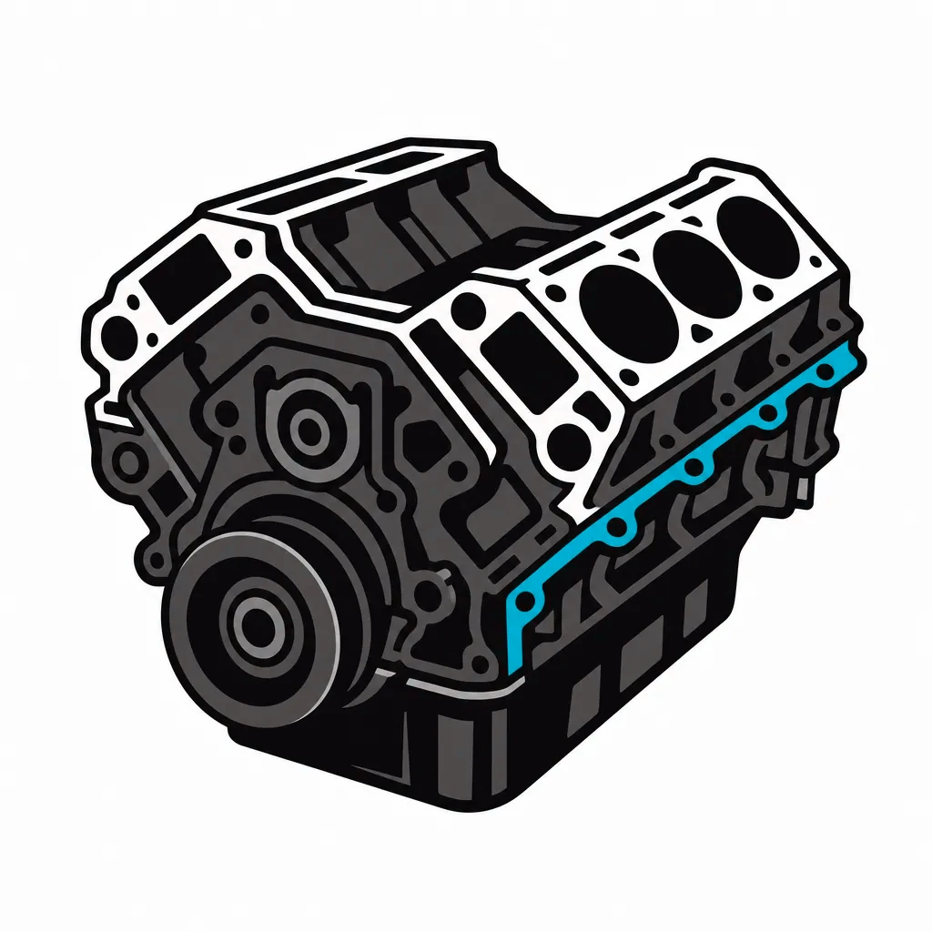 Illustration of engine diagnostics and repair