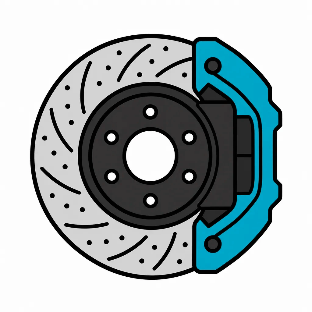 Illustration of a mechanic performing brake repair and service